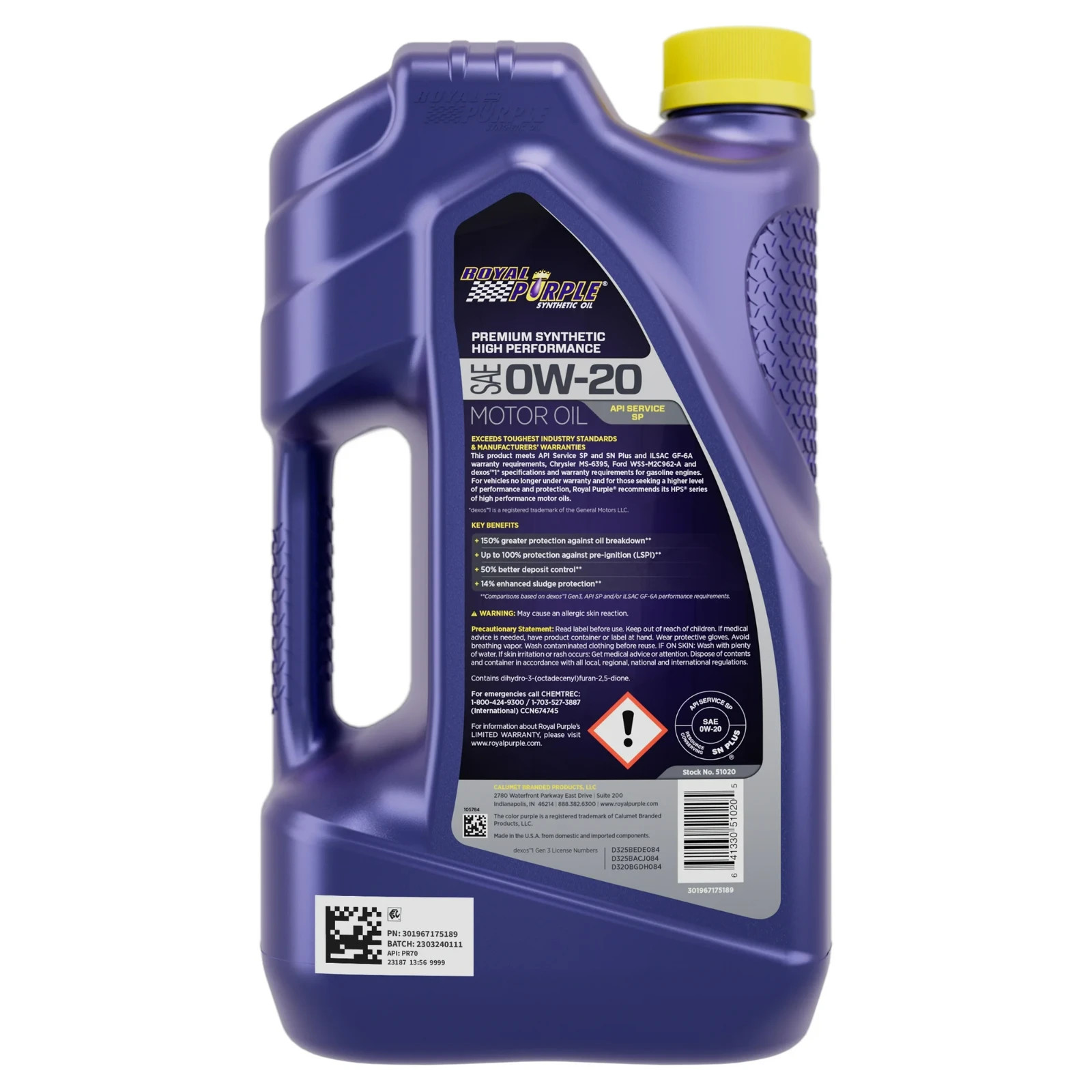 Royal Purple 0W-20 High Performance Synthetic Motor Oil 5 Qt