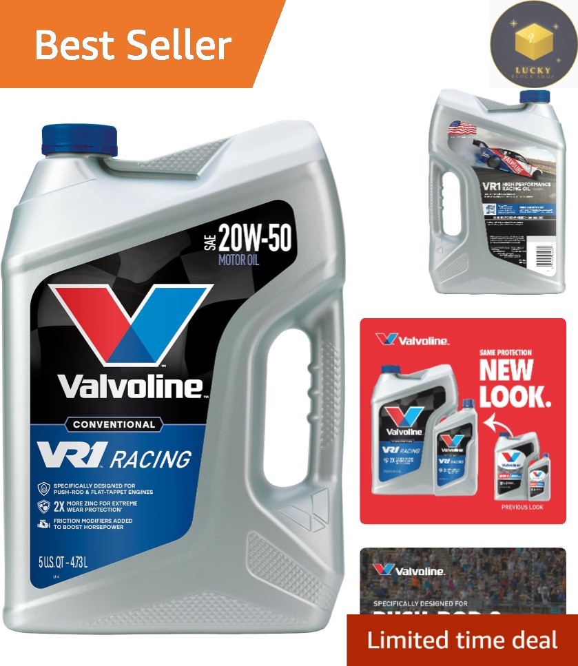 VR1 SAE 20W-50 Conventional Racing Oil 5 QT – Engineered for Peak Performance