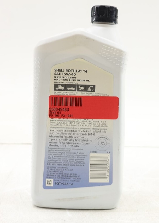 Shell Rotella T4 Triple Protection Conventional SAE 15W-40 Motor Oil 550049483
