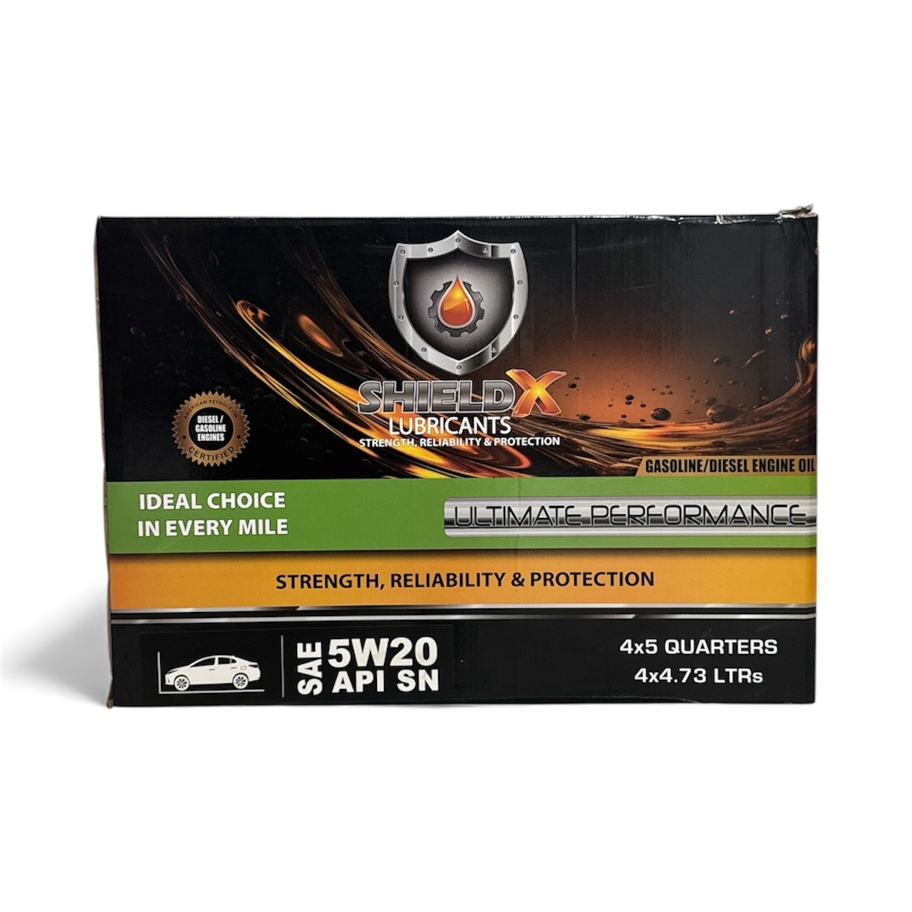 4 Pack ShieldX Full Synthetic Engine Oil 5W-20 – 5 Quart Each, Premium Motor Oil