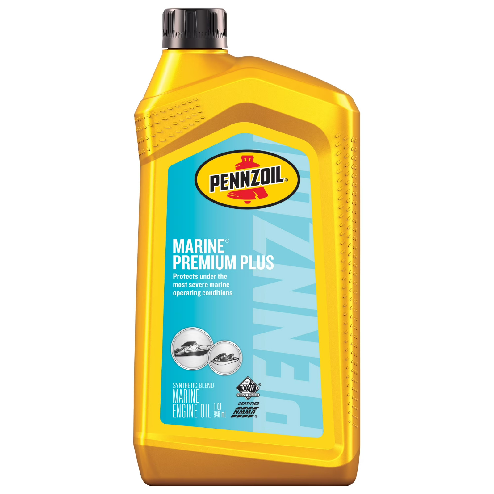 Pennzoil Marine Premium Plus 2-Cycle Synthetic Blend TC-W3 Engine Oil 1 Qt