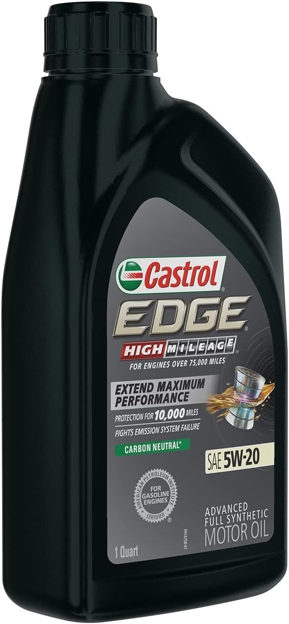 Edge High Mileage 5W-20 Advanced Full Synthetic Motor Oil, 1 Quart, Pack of 2