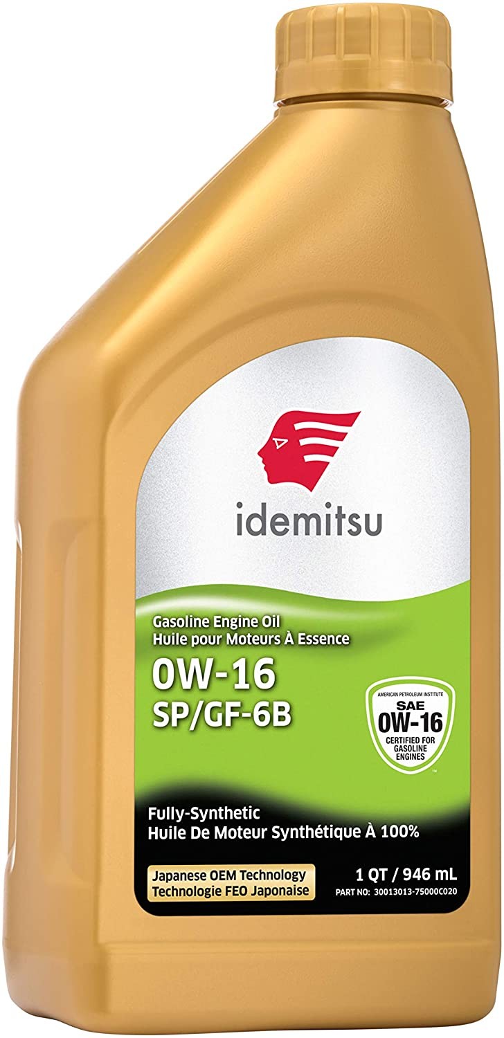 Idemitsu Full Synthetic 0W-16 Engine Oil SP/GF-6B – 1 Quart (30013013-75000C020)