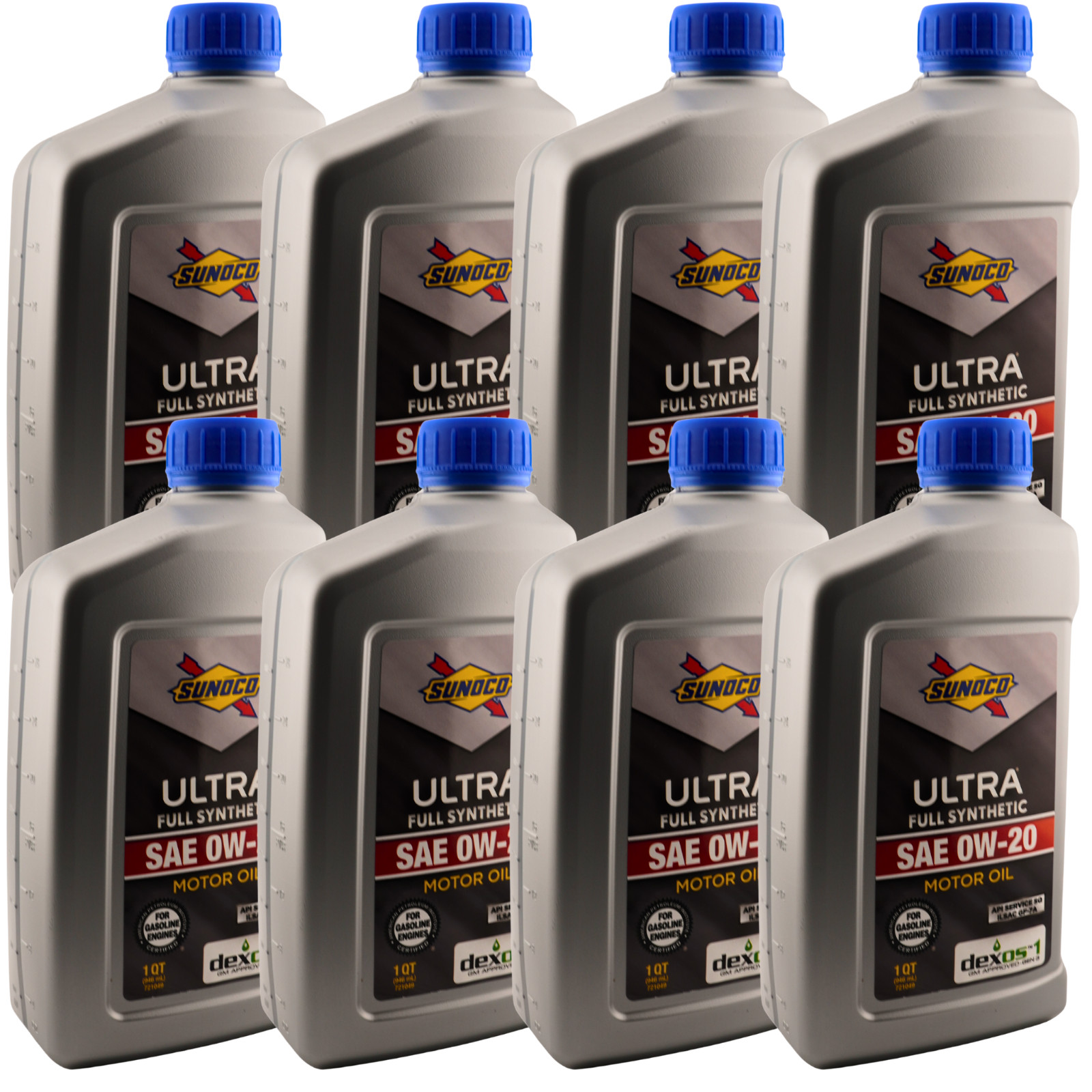 Sunoco 721049 (5793) Full Synthetic 0W-20 Motor Oil dexos1 Gen3, 1 Qt. – 8 Pack