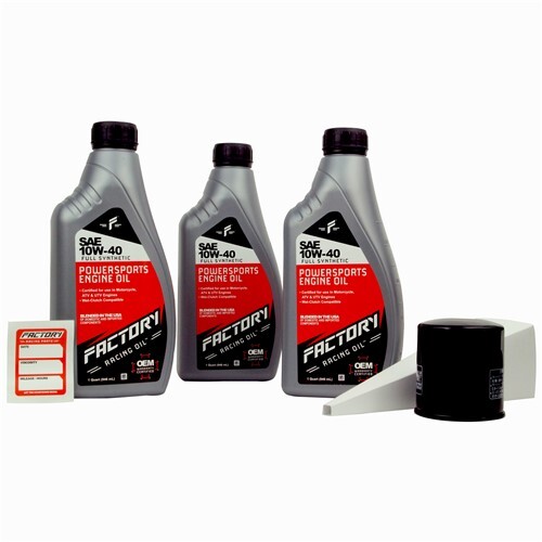 Factory Racing Parts SAE 10W-40 3qt Oil Change Kit Fits Kawasaki Ninja 650R