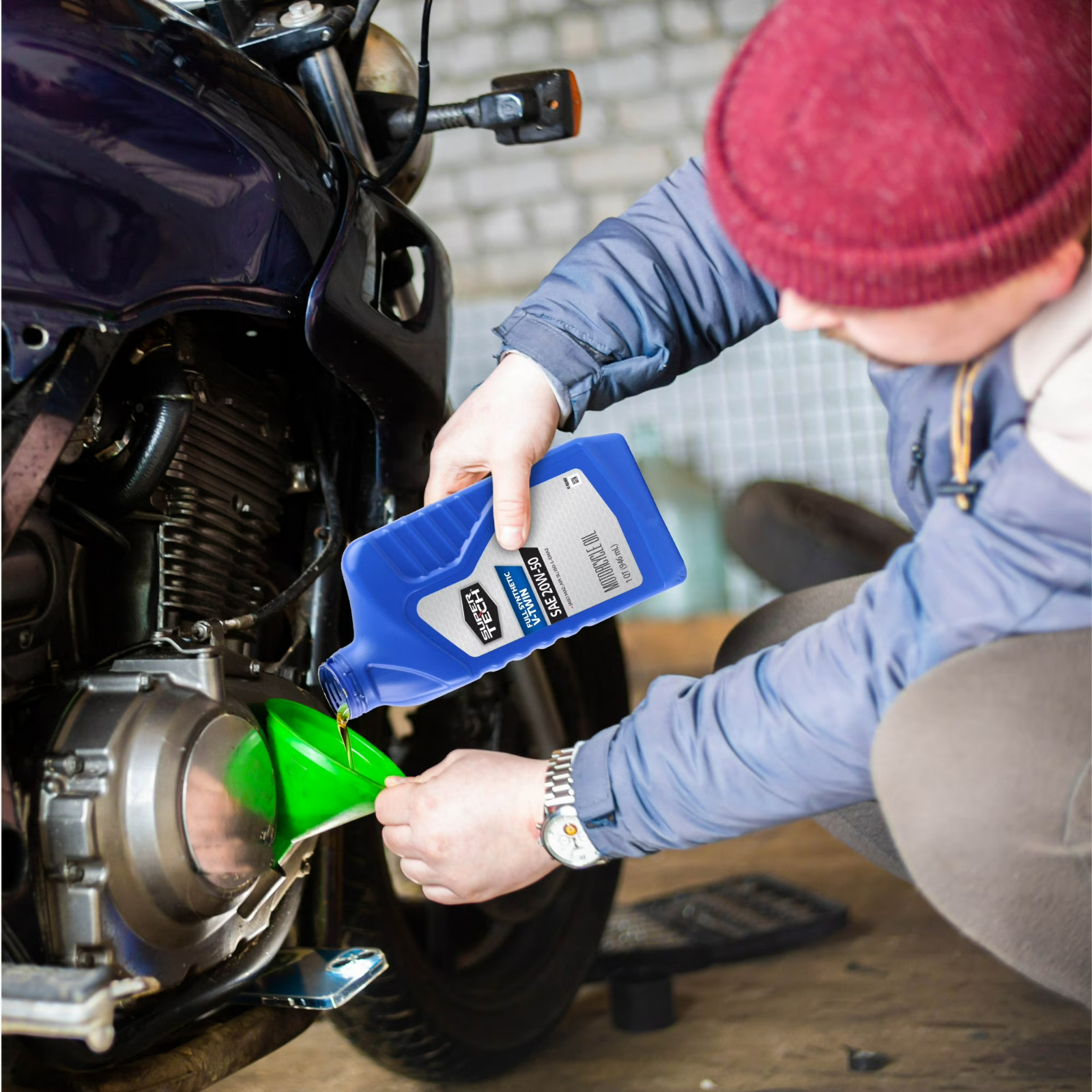 (4 pack) Super Tech Full Synthetic SAE 20W-50 V-Twin Motorcycle Oil, 1 Quart