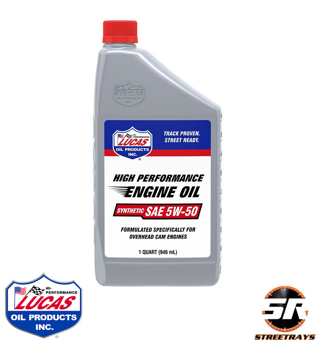Lucas Oil 10101 Synthetic SAE 5W-50 High Performance Motor Oil – 1 Qt Bottle