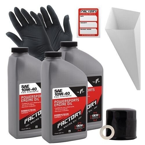 Factory Racing Parts 10W-40 3Qt Oil Change Kit For Honda NT650 VT600C VT600CD