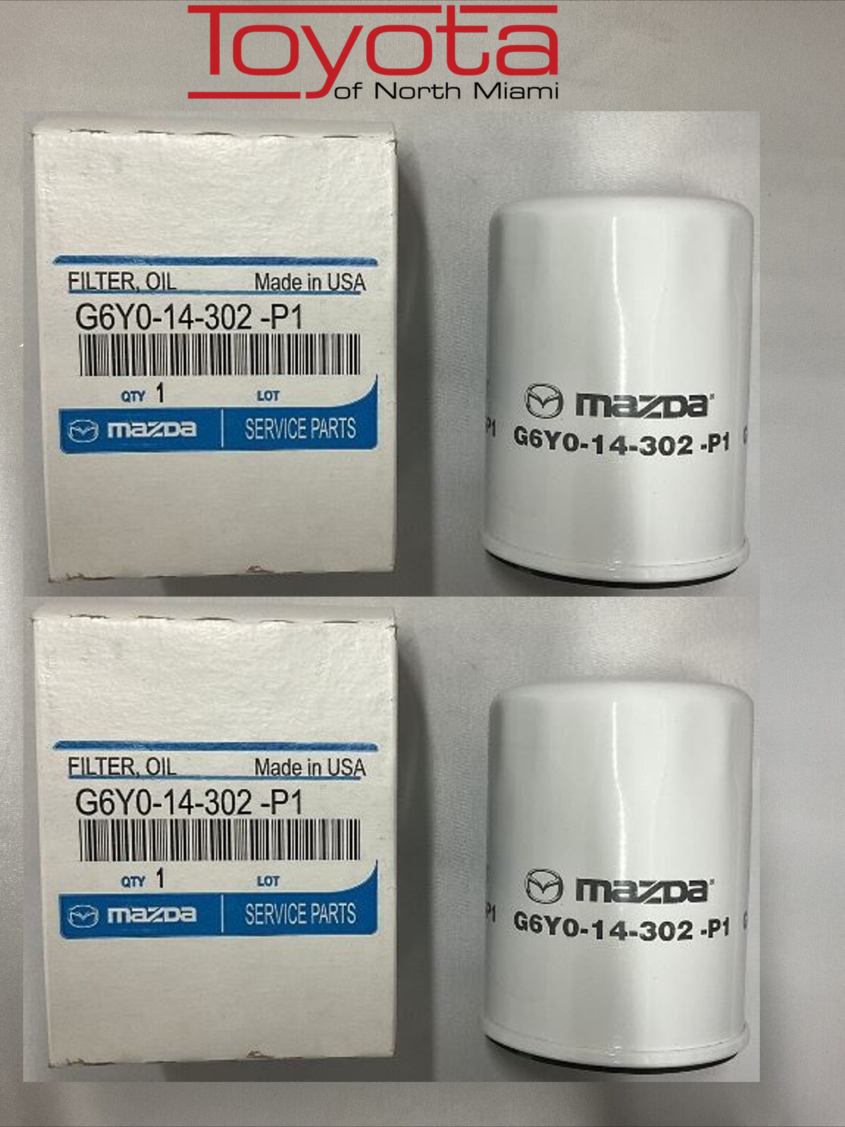 Mazda New OEM Oil filter G6Y0-14-302-P1 (2 Pack)