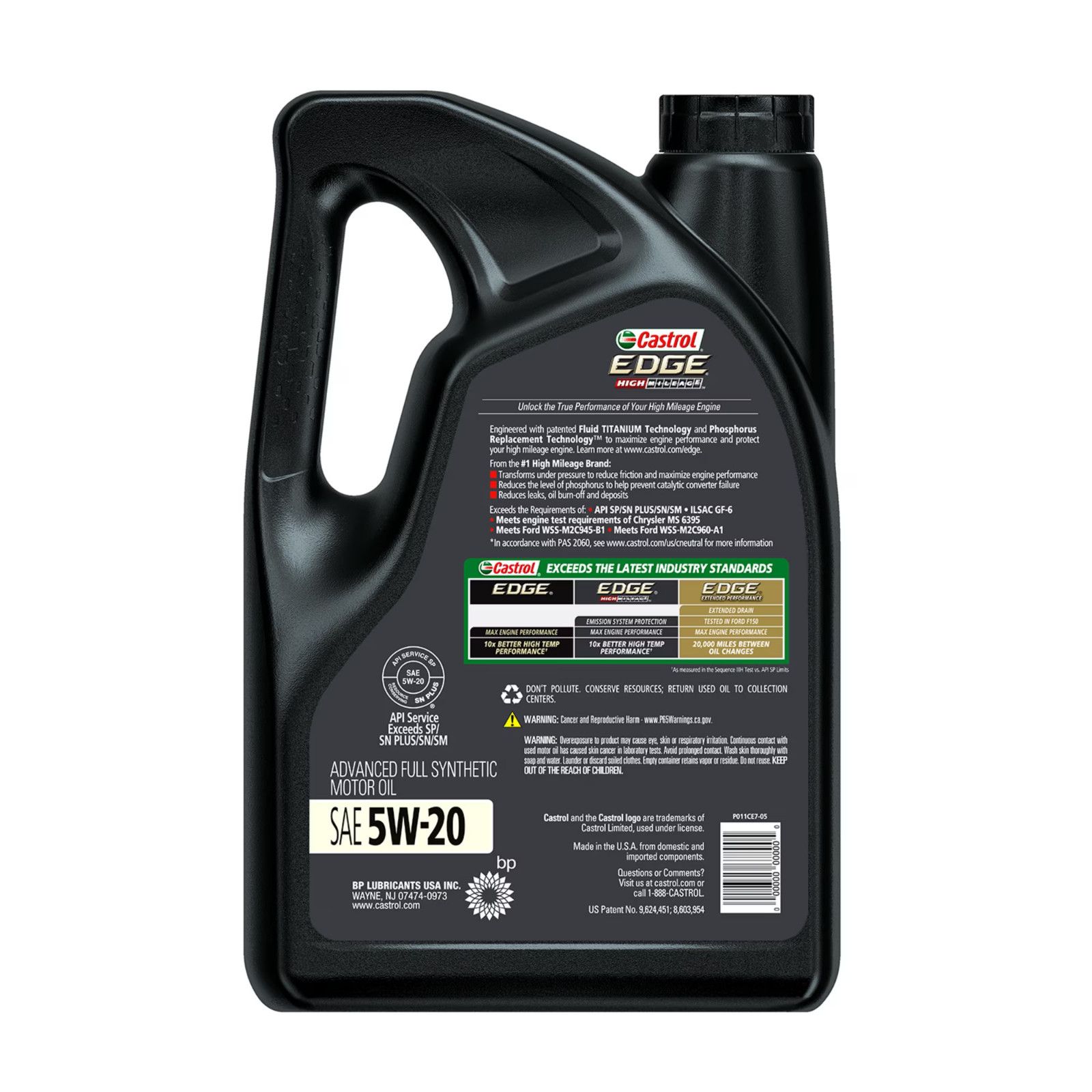 EDGE High Mileage 5W-20 Advanced Full Synthetic Motor Oil, 5 Quarts