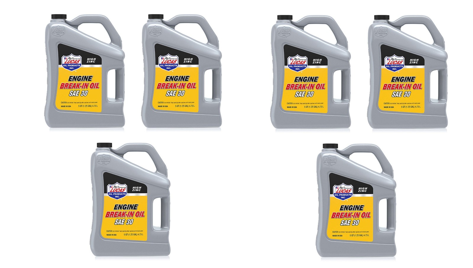 Lucas Oil 10631 SAE 30 High Zinc Engine Break-In Oils – 5 Quarts – 6 PACK