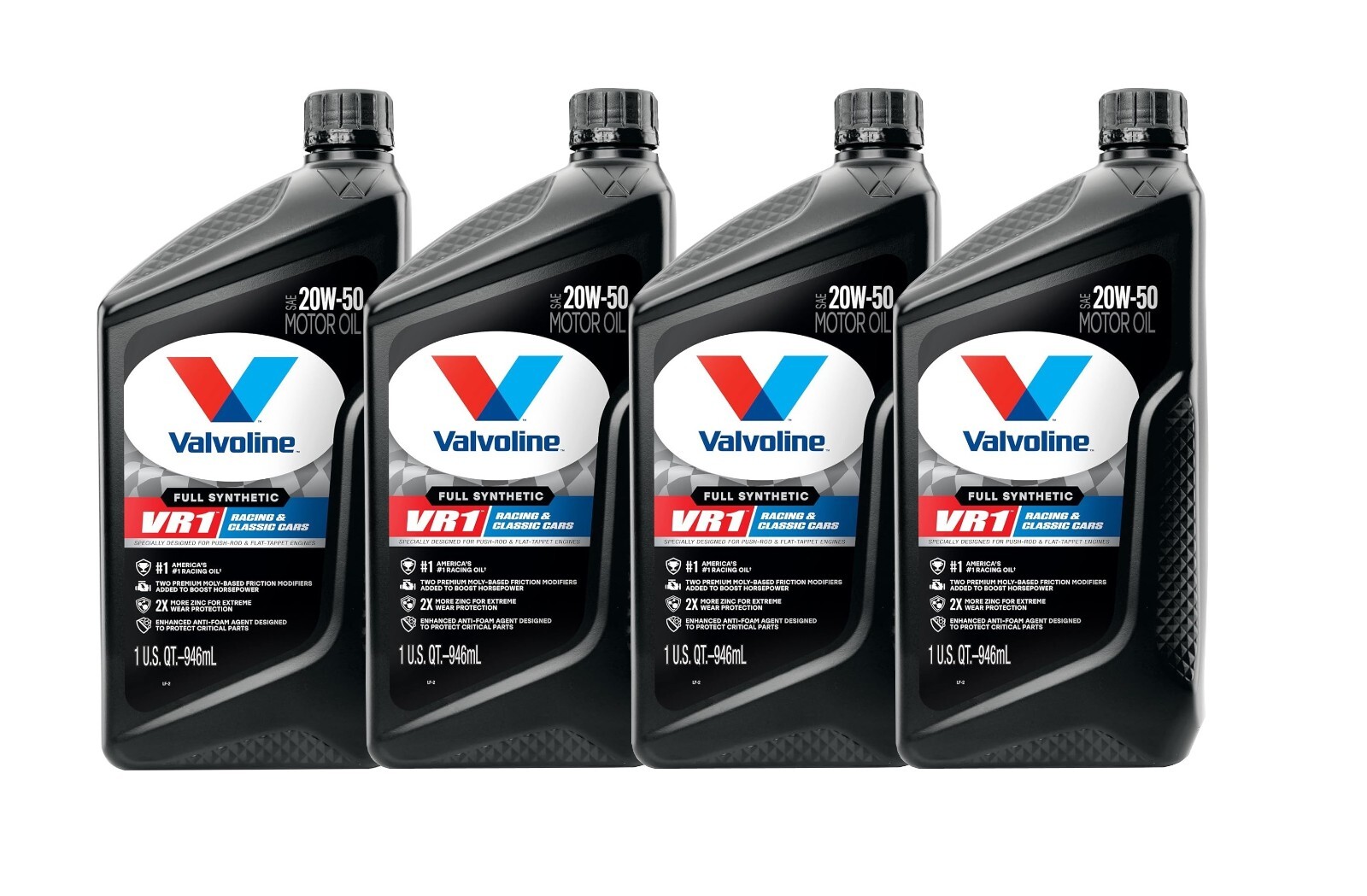 Valvoline 4 Quarts VR1 Racing Synthetic SAE 20W-50 Motor Oil Set 4 x 1qt