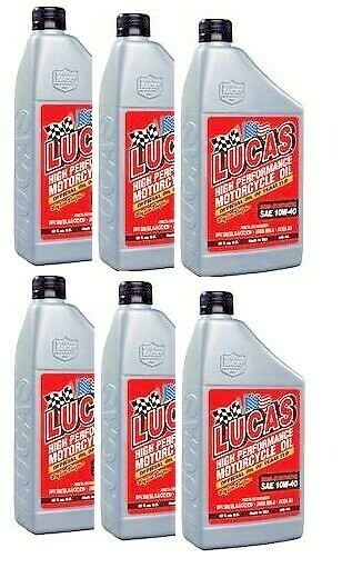 6 QUARTS OF LUCAS HIGH PERFORMANCE 10W-40 MOTORCYLE OIL #10710-6 (6) QT