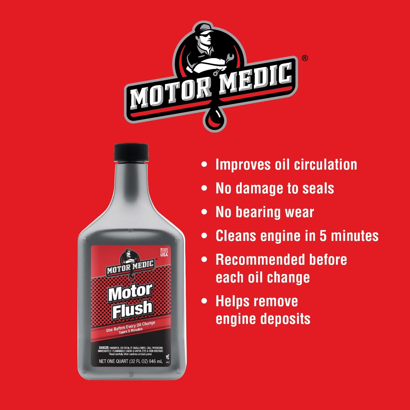 Niteo Products Motor Medic Engine Flush Additive, 32 fl oz – Cleans Cars, Trucks
