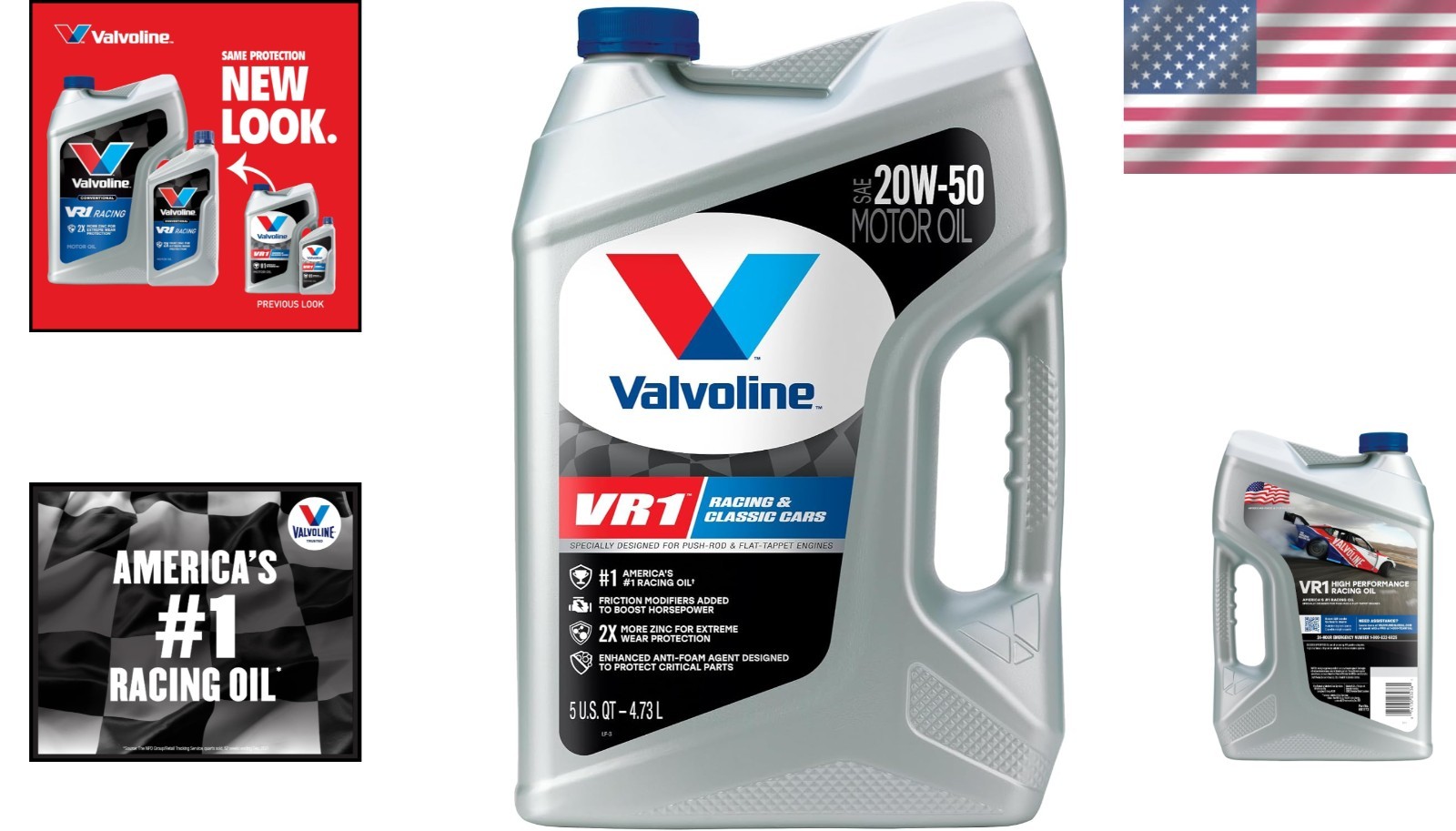 High-Performance VR1 Racing Oil SAE 20W-50, 5 QT – Engine Protection and Power