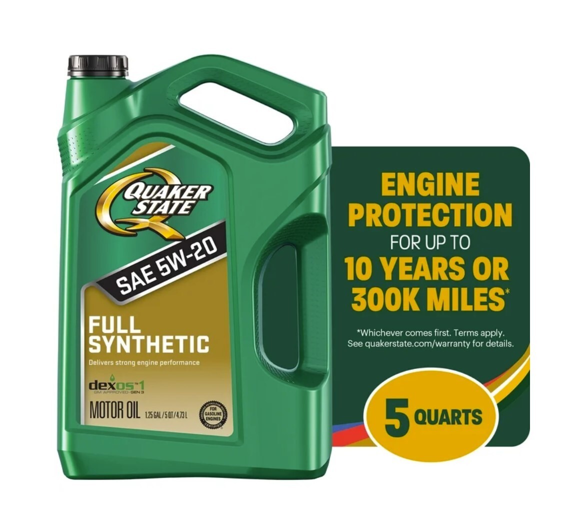 Quaker State Full Synthetic 5W-20 Motor Oil, 5-Quart