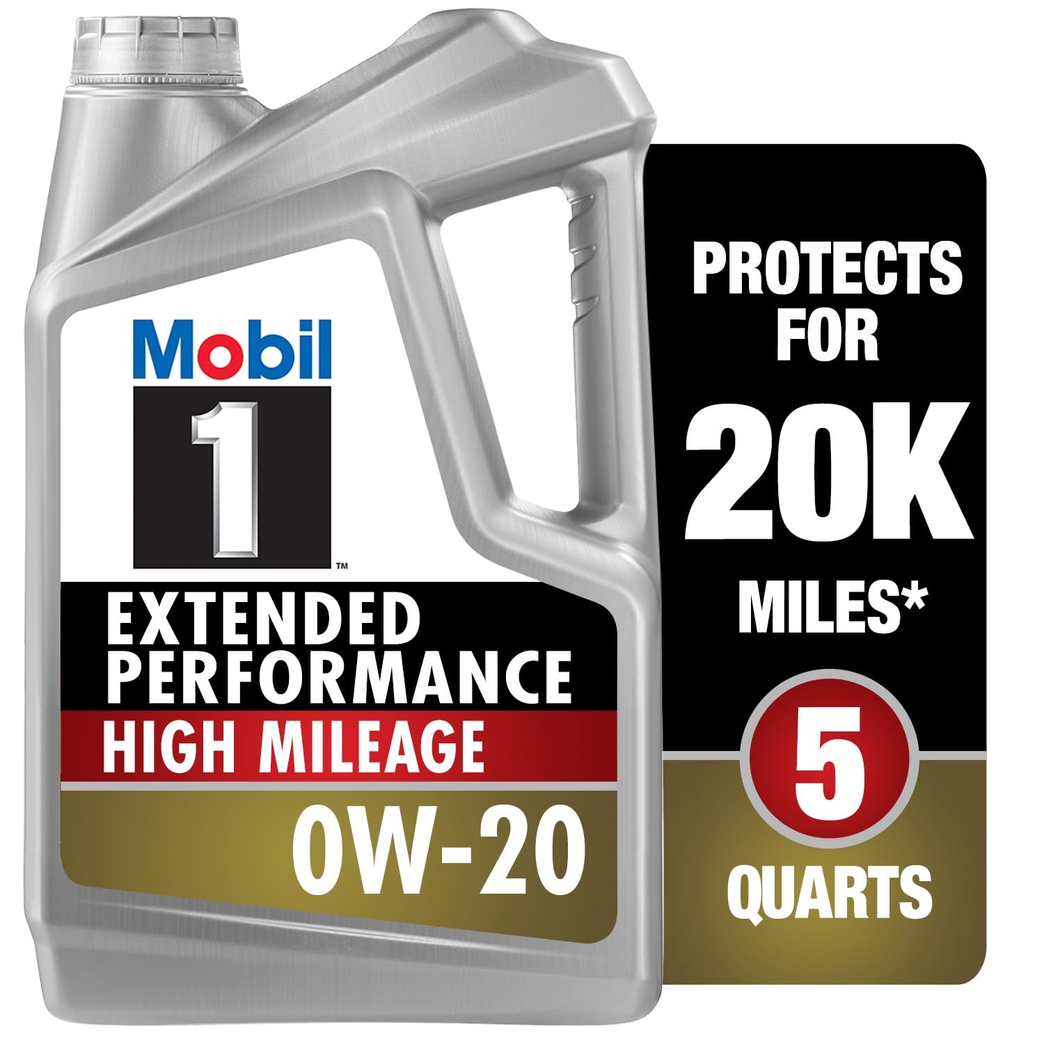 1 Extended Performance High Mileage 0W20 Motor Oil 5QT Automotive Engine Care