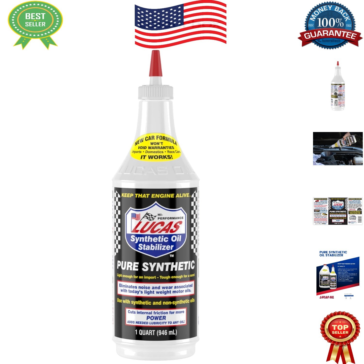 Lightweight & Long-Lasting 1 Quart Synthetic Oil Stabilizer for Engine Longevity