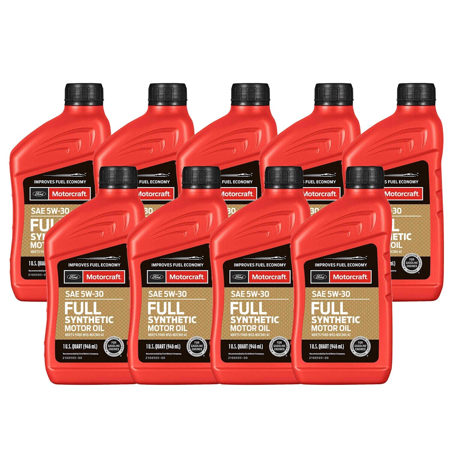 Motorcraft OEM Full Synthetic Motor Oil SAE 5W-30 – 9 Quart