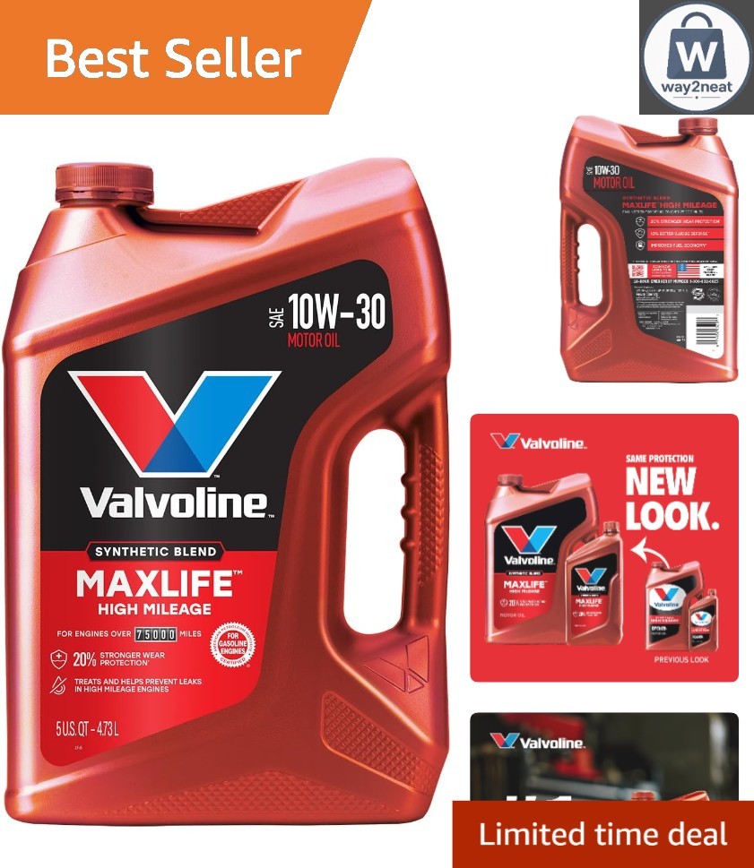 MaxLife Technology 10W-30 Synthetic Motor Oil – Protects Engines Over 75K Miles
