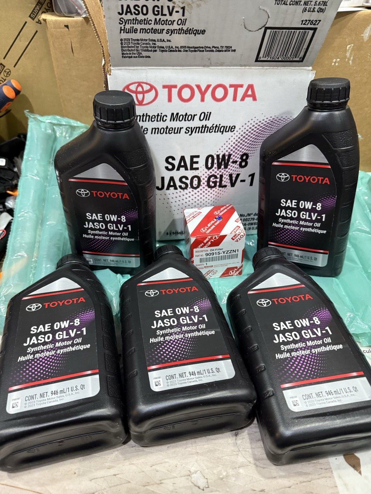 2024-2025 Lexus UX Series 0W-8 SYNTHETIC MOTOR OIL JASO GLV-1 ,OEM NEW