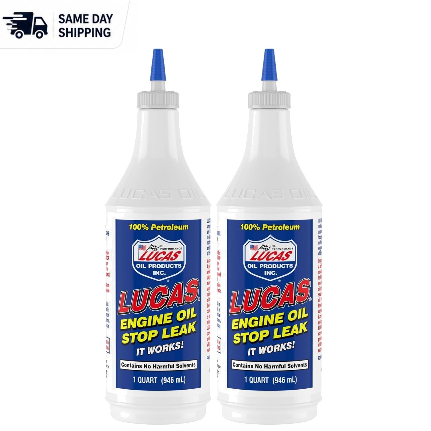 Lucas Engine Oil Stop Leak – 1 Quart Bottles, Pack of 2 for Optimal Performance
