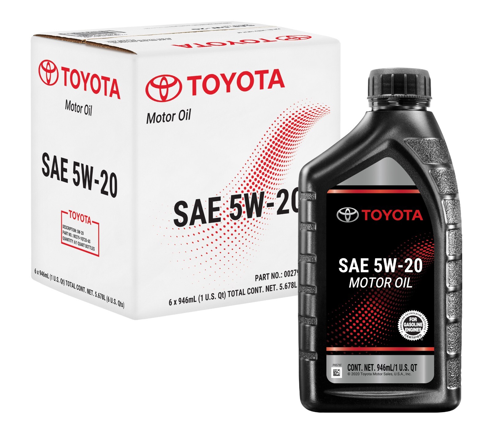 Toyota Lexus Motor Oil 5W20 Case of 6 Quarts