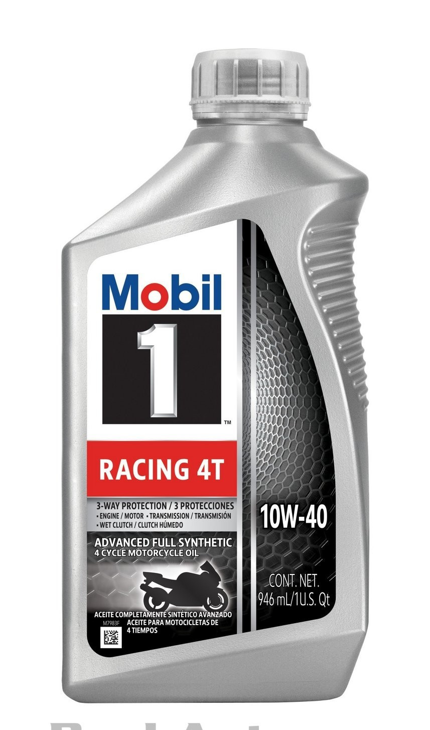5 PACK-MOBIL Mobil 1 Racing 4T; SAE 10W-40; Full Synthetic; Motorcycle Oil; 1 Qt