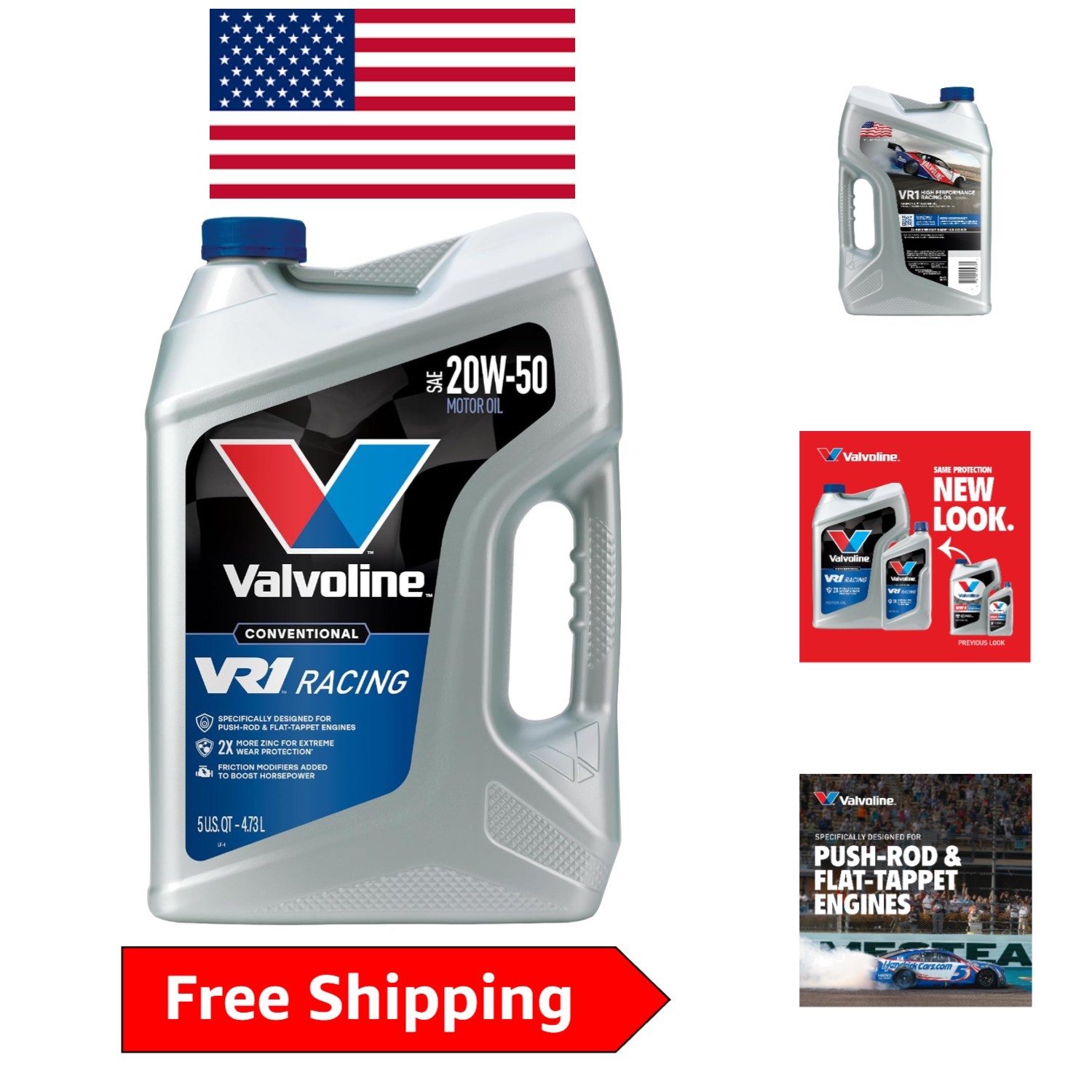 5 QT VR1 Racing 20W-50 Motor Oil with High Zinc – Optimal for Racing Engines