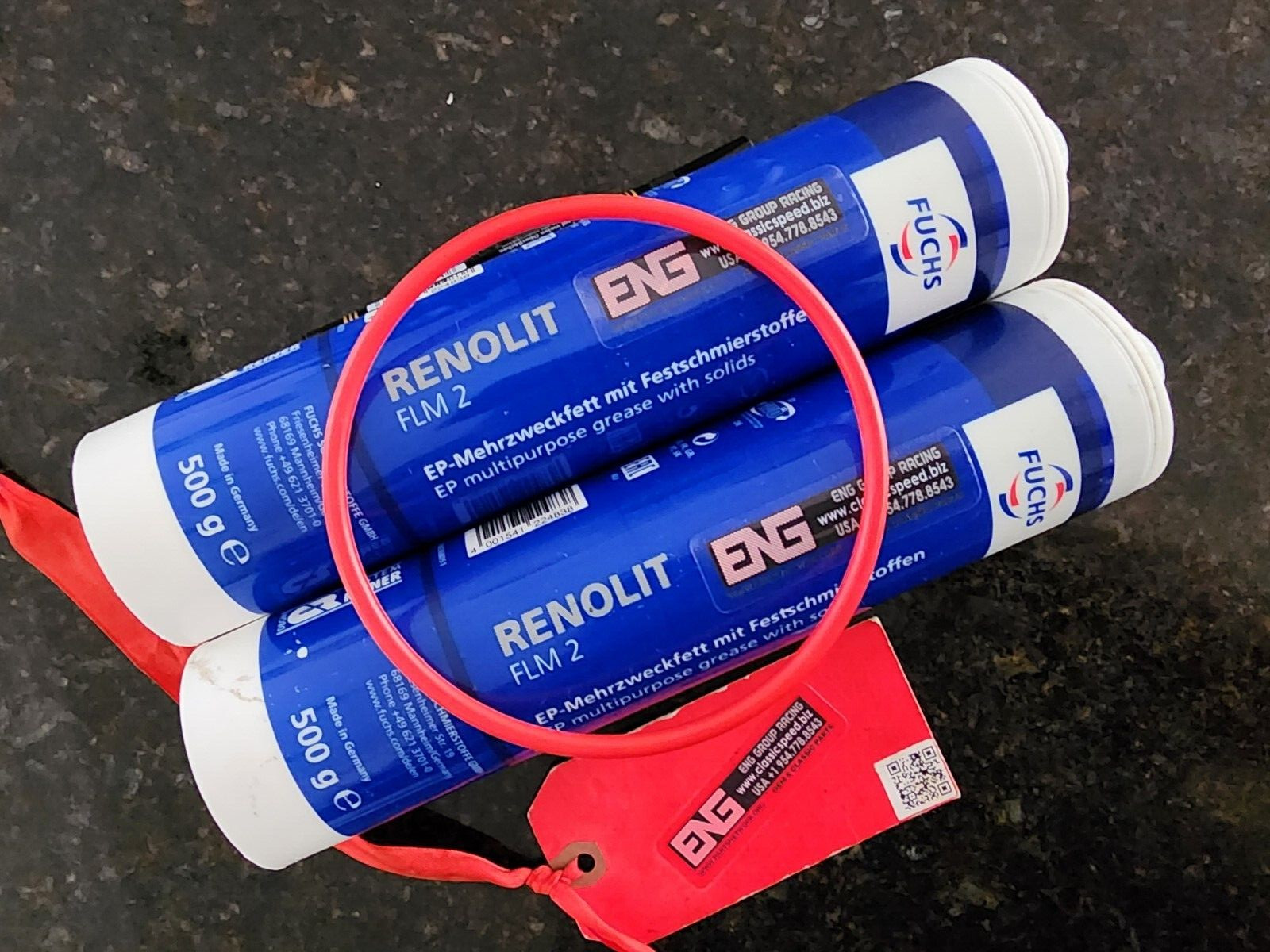 2X500GR ENG-FUCHS RENOLIT FLM 2 BLACK EP MULTIPURPOSE GREASE W/SOLIDS (1KG)