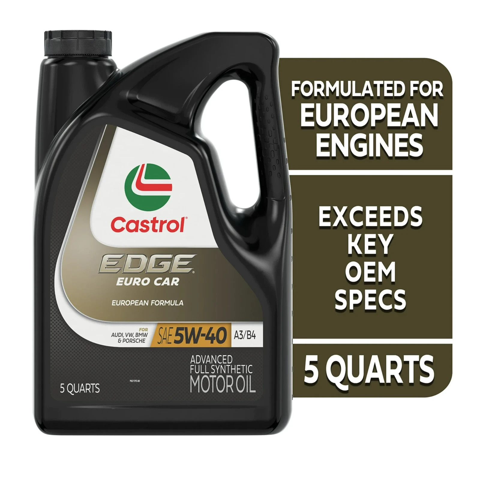 (2 pack) Castrol EDGE Euro 5W-40 A3/B4 Advanced Full Synthetic Motor Oil, 5 Quar