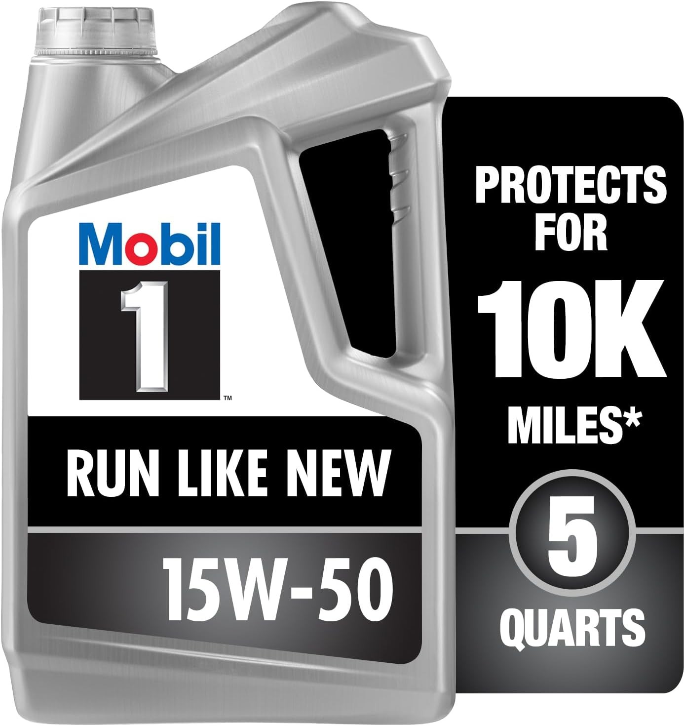 Mobil 1 Advanced Full Synthetic Motor Oil 15W-50, 5 Quart 5 Quart, Gray