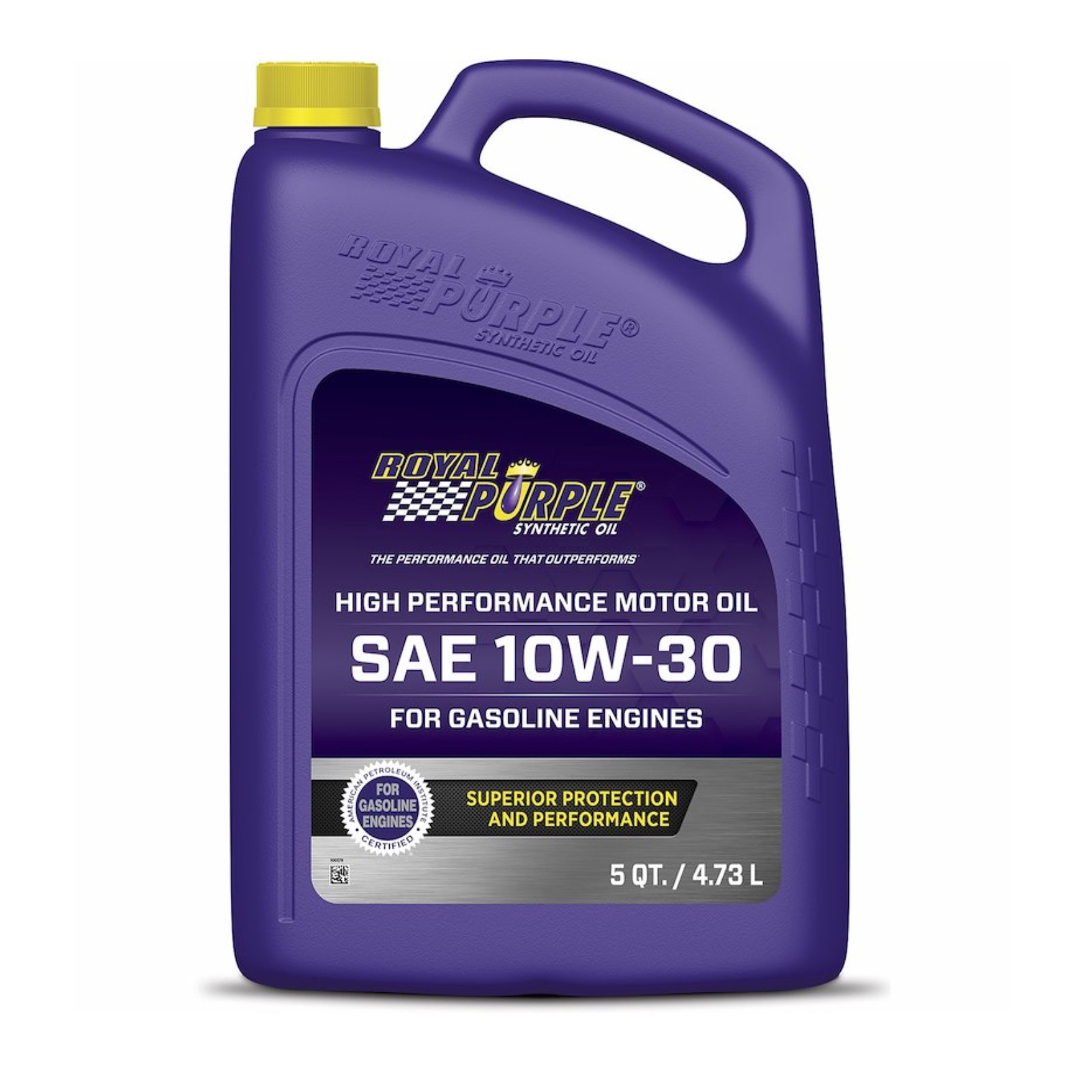 Royal Purple Multi-Grade 10W-30 High Performance Motor Oil 5 Qt Jug & Qt Bottle
