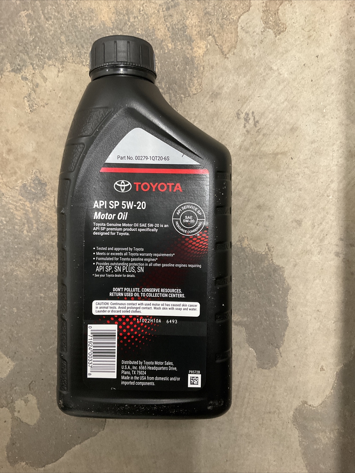 Toyota Motor Oil 5W20 Case of 6 Quarts