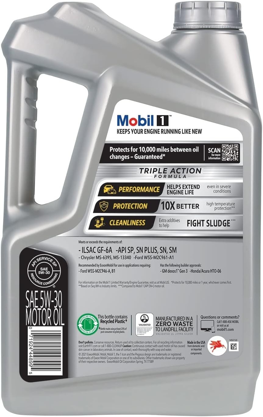 Mobil 1 Full Synthetic Moto…5W-30 Advanced Formula 5 Quart Pack of 2 (a19.5)