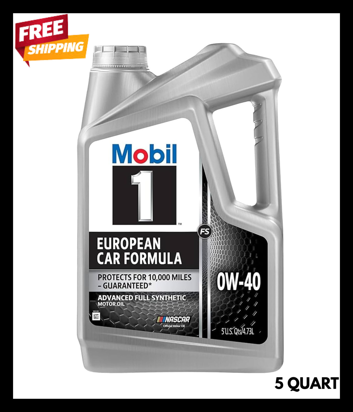 Mobil 1 European Car Formula Full Synthetic Motor Oil 0W-40, 5 Quart