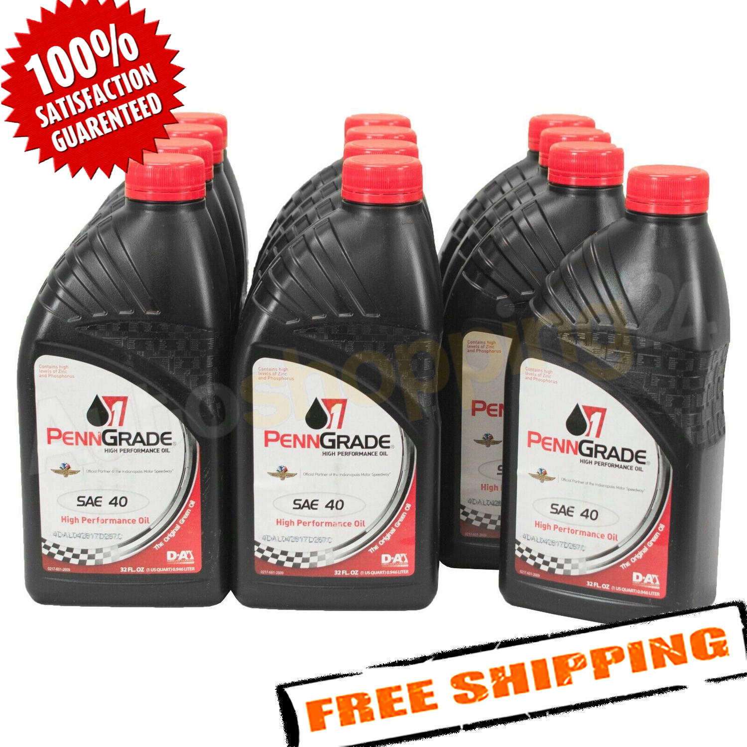Penngrade 71406 High Performance Motor Oil SAE 40, 1 Quart – Set of 12