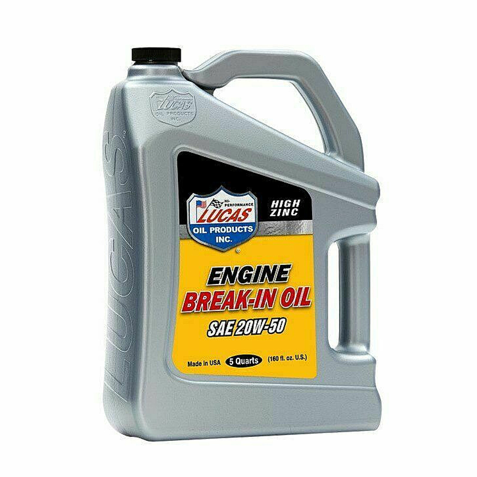 Lucas Oil 10636 SAE 20W-50 Engine Break-In Racing Oil w/ High Zinc 5Quart/4.73L