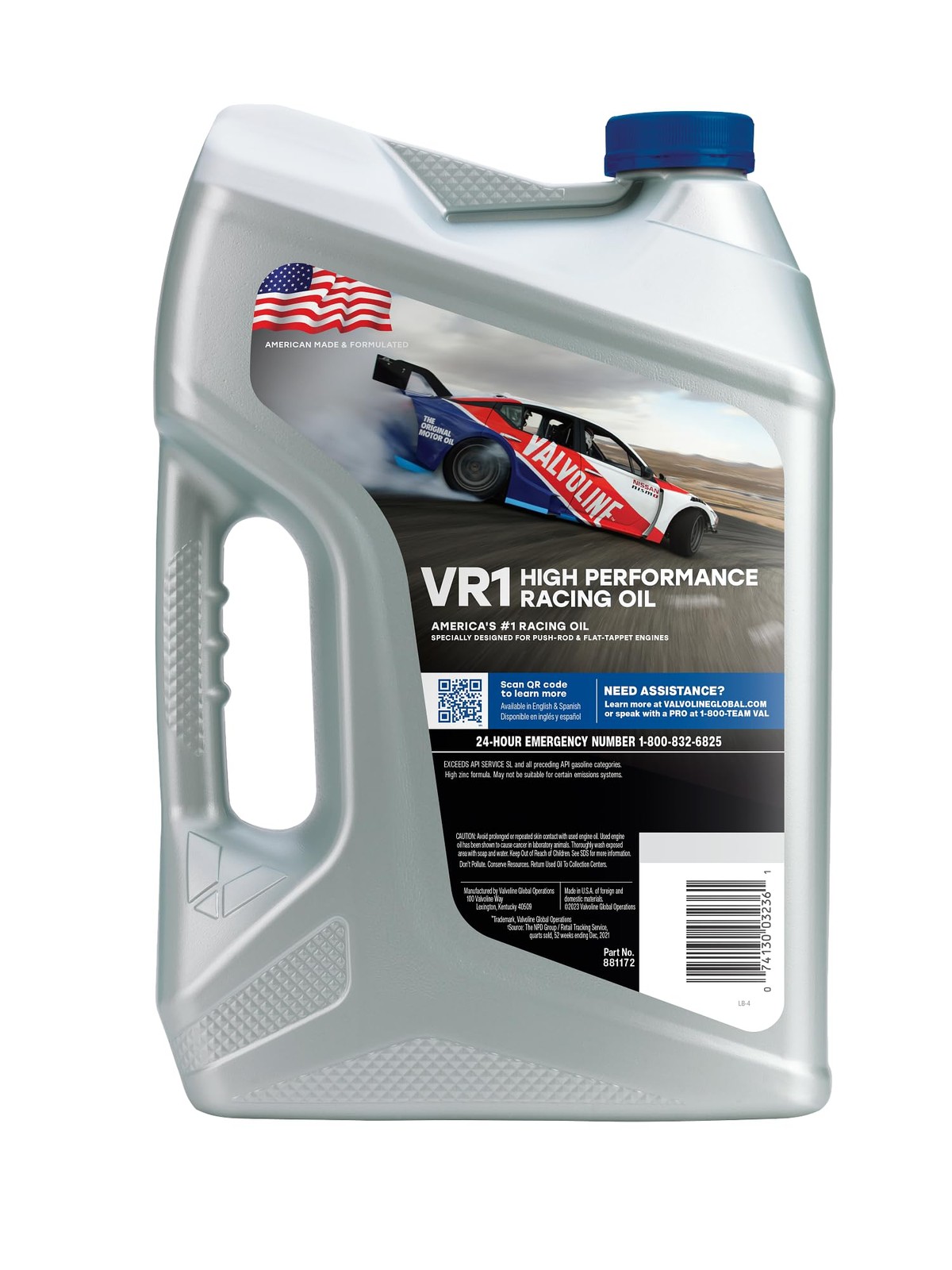 Valvoline VR1 Racing SAE 20W-50 Motor Oil 5 QT 5 QT, Gold