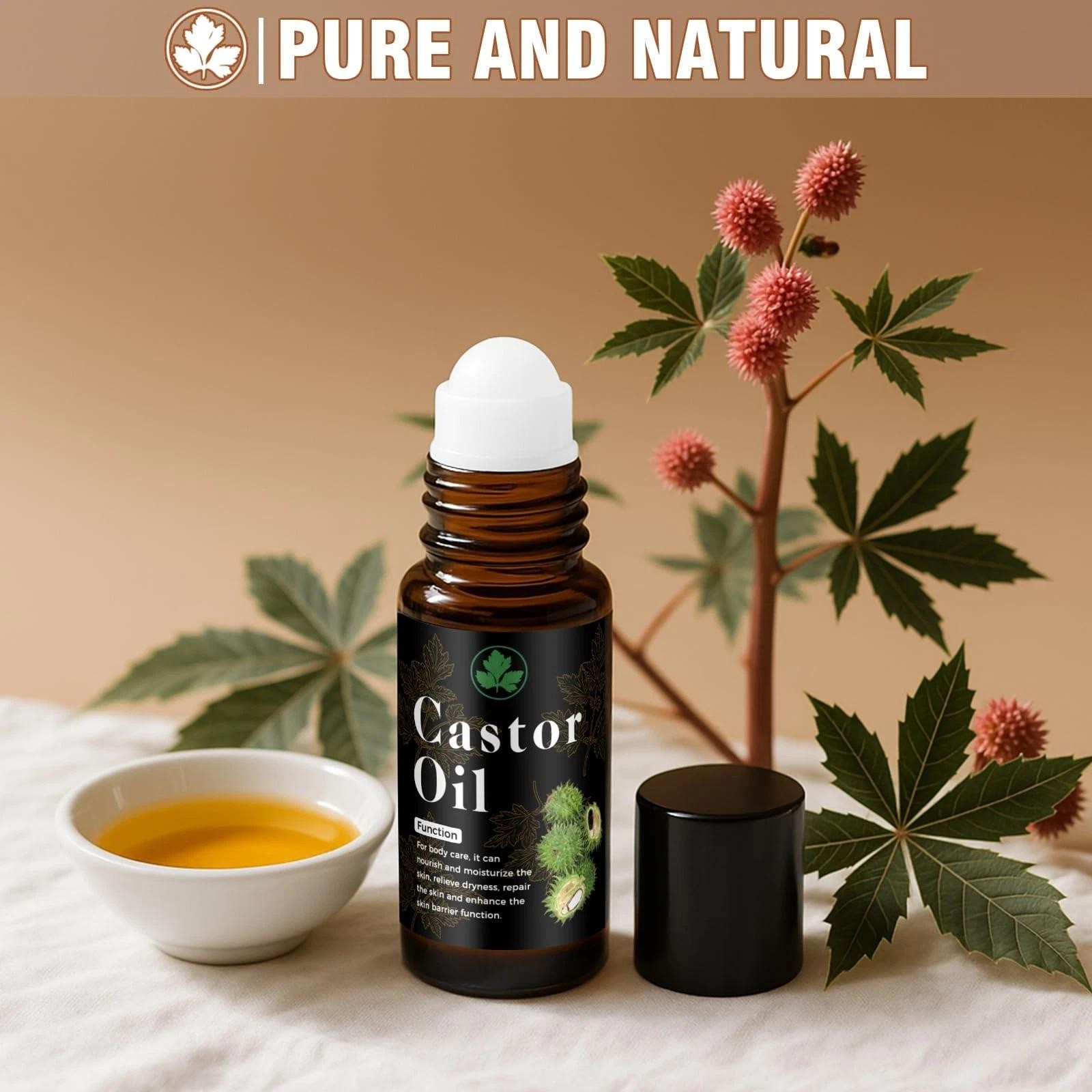 Organic Castor Oil Roll on – 100% Pure & Cold Pressed 1 Fl Oz (pack of 1)