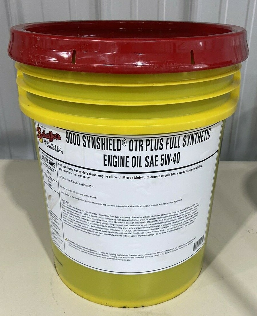 Schaeffer’s 5W-40 Full Synthetic 9000 OTR Plus Diesel Engine Oil 5 Gallon Bucket