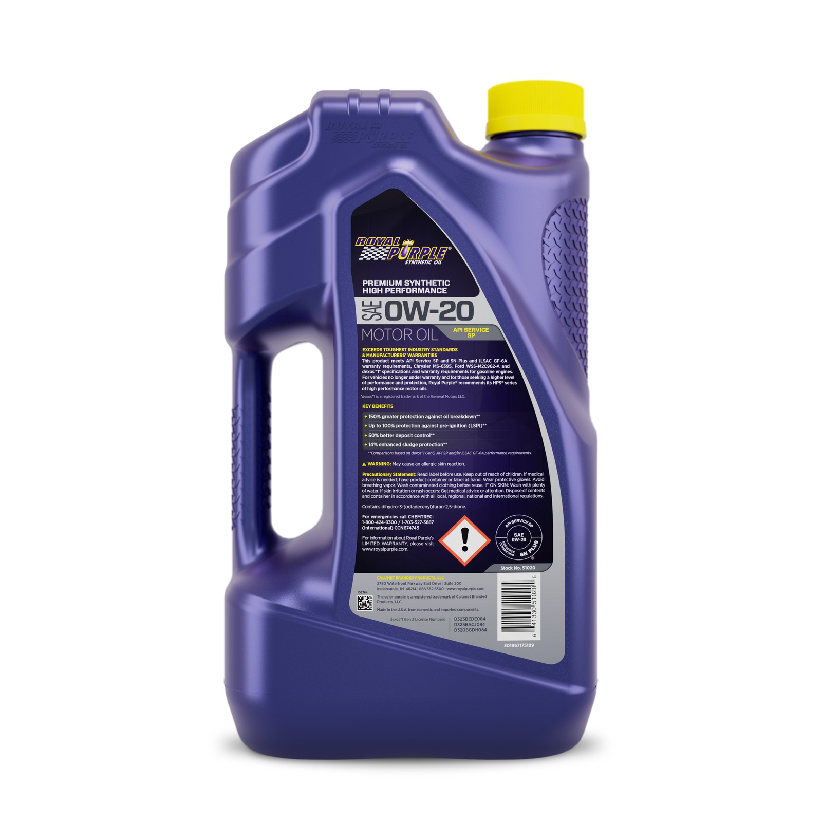 Royal Purple ROY51020, One 0W20 Multi-Grade Sae Oil 5 Quart Bottle Performance