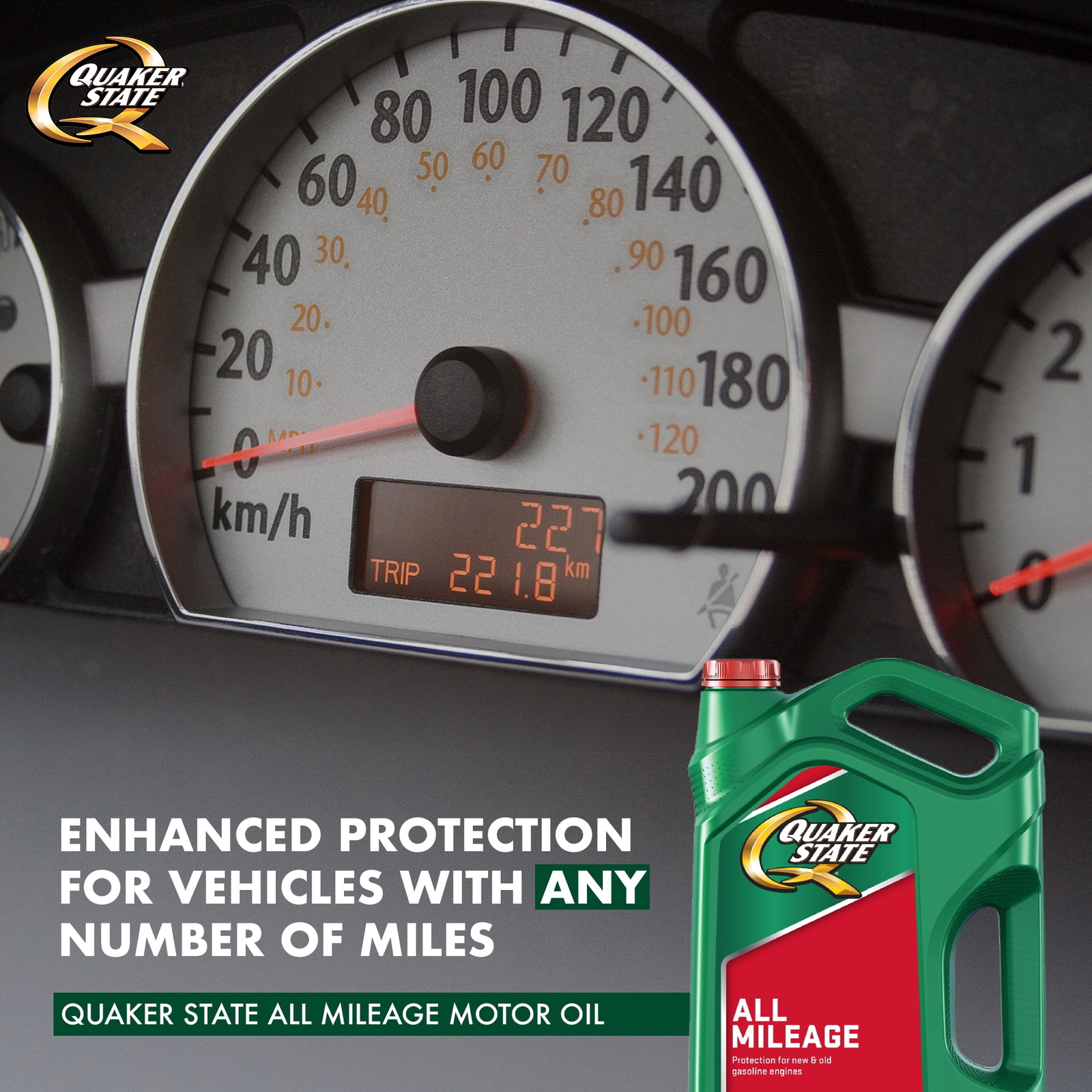 Quaker State All Mileage 10W-40 Motor Oil, 5 Quart Conventional 10W-40 Motor Oil