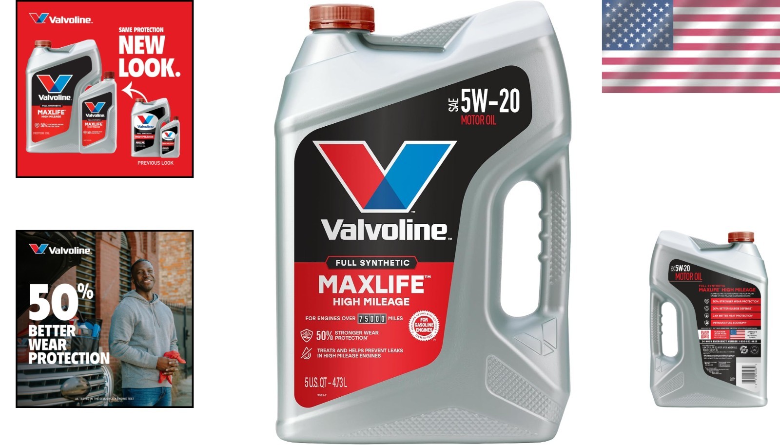 MaxLife Full Synthetic 5W-20 Motor Oil – 5 Quart Universal Fit for Cars & Trucks