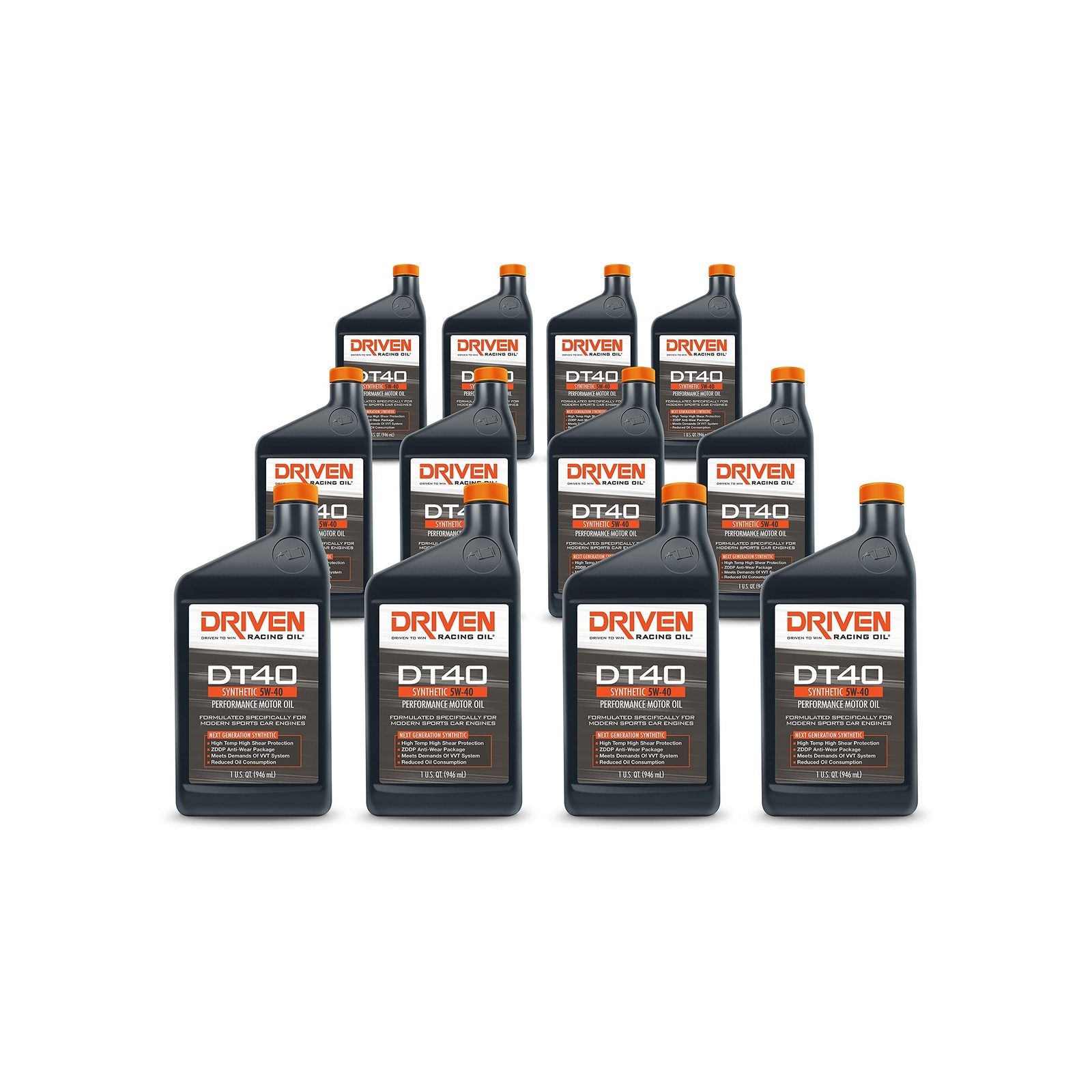 Driven Racing Oil DT40 High Zinc Synthetic 5w-40 (12 Quart Bottles) Street Pe…