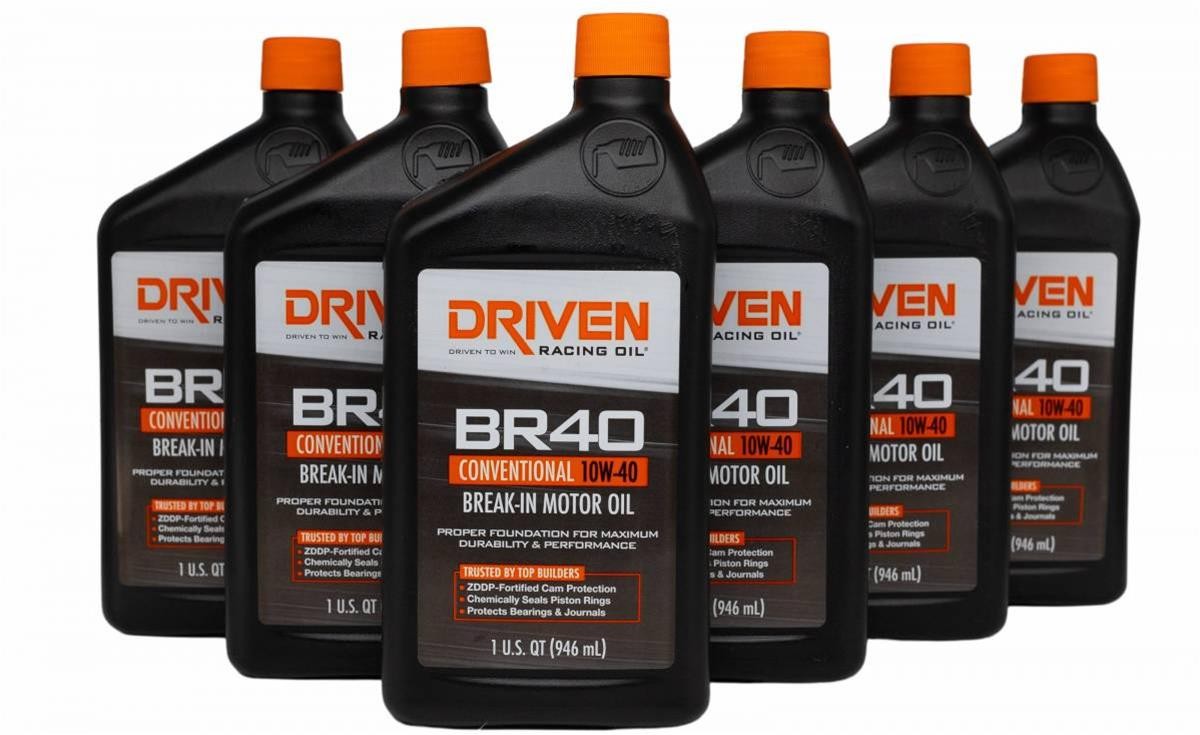 Driven BR40 Conventional 10w-40 Break-In Oil 1 Quart Pack of 6