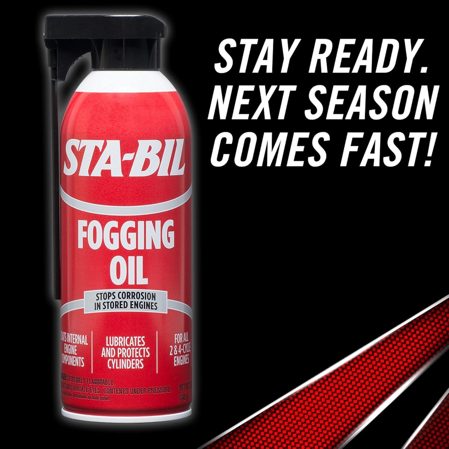 Motorcycle Maintenance: 12 oz STA-BIL Fogging Oil – Prevents Corrosion & Damage