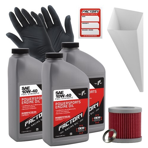 Factory Racing Parts 10W40 3Qt Oil Change Kit For Kawasaki KFX400 KSF400