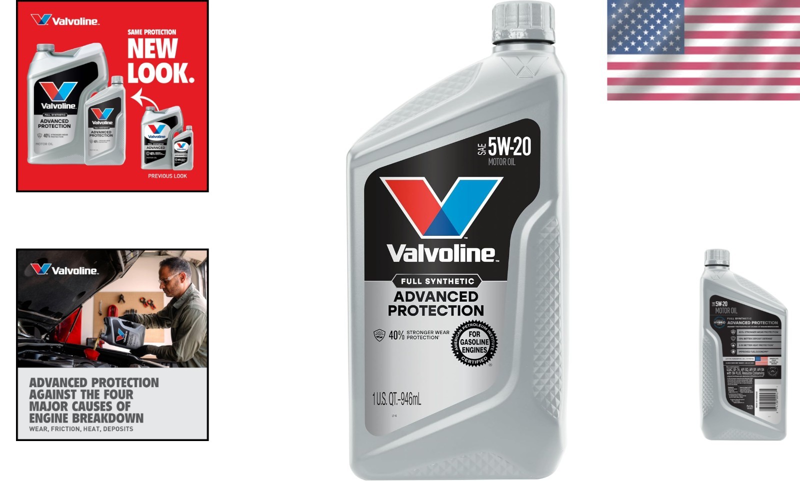 1 QT Advanced Protection Full Synthetic Motor Oil SAE 5W-20 – Maximum Durability