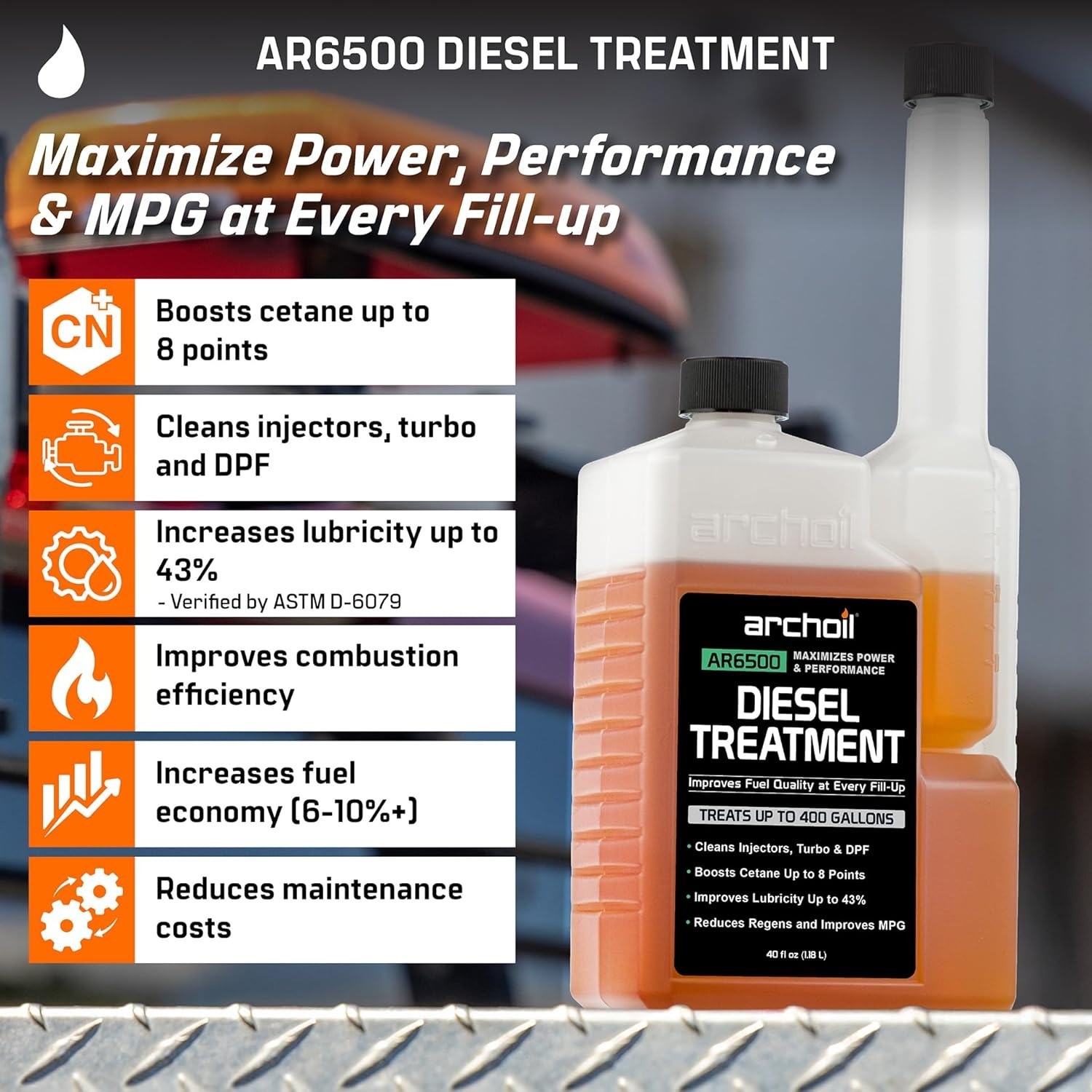 Archoil AR6500 Diesel Treatment (40 oz) Two Pack – Treats 800 Gallons